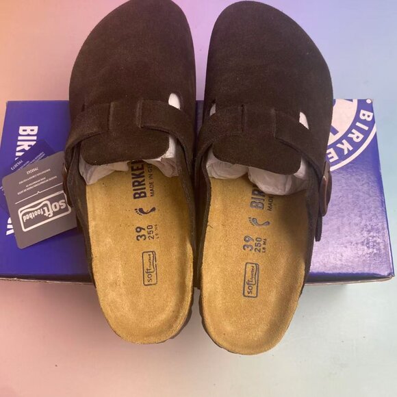 Birkenstock Boston Soft Footbed Sandals: Adjustable Suede Comfort (Narrow Fit) - Picture 3 of 5